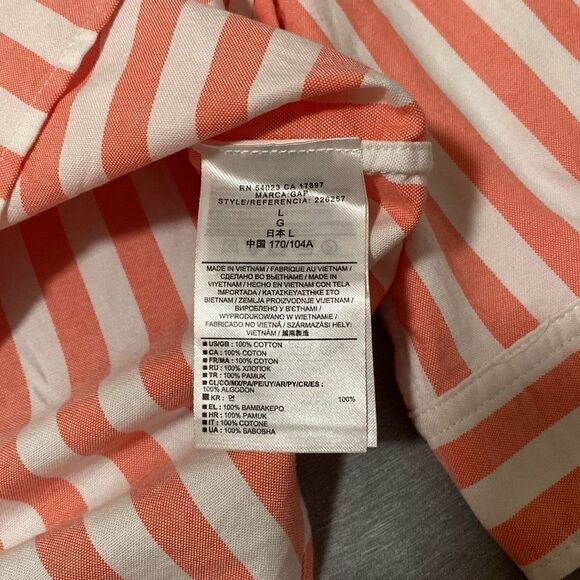Gap Women’s Button Down Collar Pink Striped Shirt Size Large - Picture 10 of 12